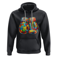 Autism Support Hoodie Her Fight is My Fight Jigsaw Puzzle Boxing Gloves - Wonder Print Shop
