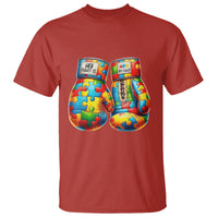 Autism Support T Shirt Her Fight is My Fight Jigsaw Puzzle Boxing Gloves - Wonder Print Shop