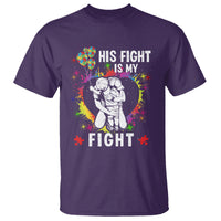 Autism Dad T Shirt His Fight is My Fight Father And Son Fighters - Wonder Print Shop