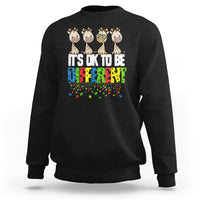Giraffe Autism Sweatshirt It's Ok To Be Different Jigsaw Puzzle - Wonder Print Shop