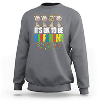 Giraffe Autism Sweatshirt It's Ok To Be Different Jigsaw Puzzle - Wonder Print Shop