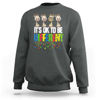 Giraffe Autism Sweatshirt It's Ok To Be Different Jigsaw Puzzle - Wonder Print Shop