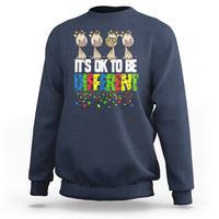 Giraffe Autism Sweatshirt It's Ok To Be Different Jigsaw Puzzle - Wonder Print Shop