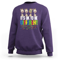 Giraffe Autism Sweatshirt It's Ok To Be Different Jigsaw Puzzle - Wonder Print Shop