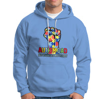 Autism Dad Hoodie His Fight is My Fight Jigsaw Puzzle Raised Fist - Wonder Print Shop