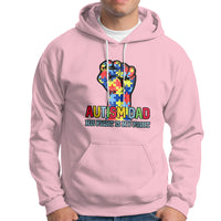 Autism Dad Hoodie His Fight is My Fight Jigsaw Puzzle Raised Fist - Wonder Print Shop