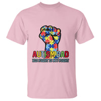 Autism Dad T Shirt His Fight is My Fight Jigsaw Puzzle Raised Fist - Wonder Print Shop