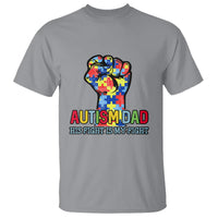 Autism Dad T Shirt His Fight is My Fight Jigsaw Puzzle Raised Fist - Wonder Print Shop