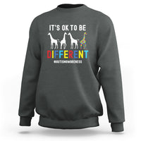 Giraffe Autism Sweatshirt It's Ok To Be Different Jigsaw Puzzle - Wonder Print Shop