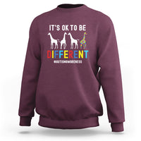Giraffe Autism Sweatshirt It's Ok To Be Different Jigsaw Puzzle - Wonder Print Shop