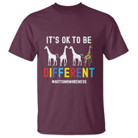 Giraffe Autism T Shirt It's Ok To Be Different Jigsaw Puzzle - Wonder Print Shop