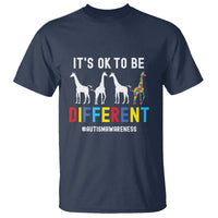 Giraffe Autism T Shirt It's Ok To Be Different Jigsaw Puzzle - Wonder Print Shop