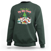 Snowman Sweatshirt Check Out My Six Pack Snowmies - Wonder Print Shop