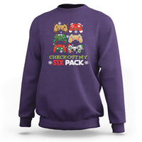 Video Game Christmas Sweatshirt Check Out My Six Pack - Wonder Print Shop