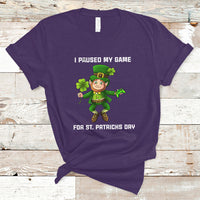 I Paused My Game for St Patricks Day Game Controller T Shirt - Wonder Print Shop