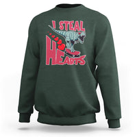 Valentines Day Dinosaur I Steal Hearts Skateboard Sweatshirt - Wonder Print Shop