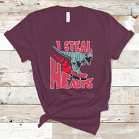 Valentines Day Dinosaur I Steal Hearts Skateboard T Shirt - Wonder Print Shop