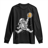 Funny Crypto Investing Long Sleeve Shirt Bitcoin HODL BTC Astronaut Trader