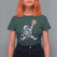 Funny Crypto Investing T Shirt For Women Bitcoin HODL BTC Astronaut Trader