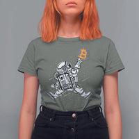 Funny Crypto Investing T Shirt For Women Bitcoin HODL BTC Astronaut Trader