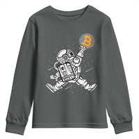 Funny Crypto Investing Youth Sweatshirt Bitcoin HODL BTC Astronaut Trader