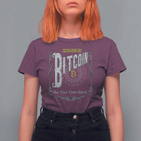 Funny Crypto Investing T Shirt For Women Vintage Bitcoin HODL Be Your Own Bank Cryptocurrency