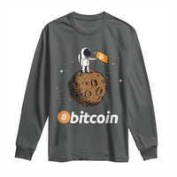 Funny Crypto Investing Long Sleeve Shirt Bitcoin BTC Crypto to the Moon Graphic Featuring Astronaut