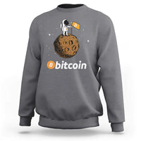 Funny Crypto Investing Sweatshirt Bitcoin BTC Crypto to the Moon Graphic Featuring Astronaut