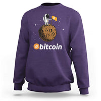 Funny Crypto Investing Sweatshirt Bitcoin BTC Crypto to the Moon Graphic Featuring Astronaut