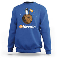 Funny Crypto Investing Sweatshirt Bitcoin BTC Crypto to the Moon Graphic Featuring Astronaut