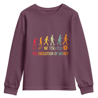 Funny Crypto Investing Youth Sweatshirt The Evolution Of Money Bitcoin BTC Cryptocurrency
