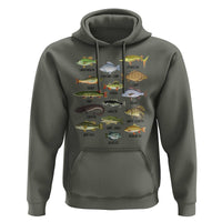 Freshwater Fish Species Hoodie Funny Fishing Types Fisherman Dad