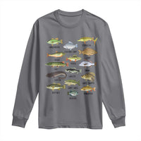Freshwater Fish Species Long Sleeve Shirt Funny Fishing Types Fisherman Dad