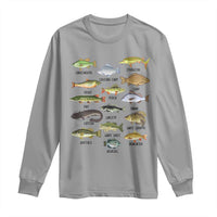 Freshwater Fish Species Long Sleeve Shirt Funny Fishing Types Fisherman Dad