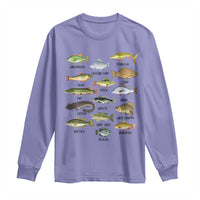 Freshwater Fish Species Long Sleeve Shirt Funny Fishing Types Fisherman Dad