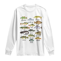 Freshwater Fish Species Long Sleeve Shirt Funny Fishing Types Fisherman Dad