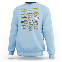 Freshwater Fish Species Sweatshirt Funny Fishing Types Fisherman Dad