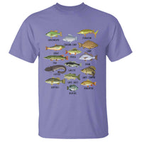 Freshwater Fish Species T Shirt Funny Fishing Types Fisherman Dad
