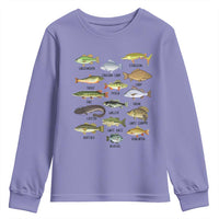 Freshwater Fish Species Youth Sweatshirt Funny Fishing Types Fisherman Dad