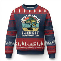 Funny Fishing Master-Baiter Ugly Christmas Sweater Kayak Fishing Dad Grandpa Bass Fish Adult Humor - Wonder Print Shop