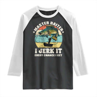 Funny Fishing Master-Baiter Raglan Shirt Kayak Fishing Dad Grandpa Bass Fish Adult Humor