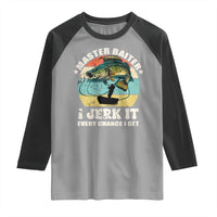 Funny Fishing Master-Baiter Raglan Shirt Kayak Fishing Dad Grandpa Bass Fish Adult Humor