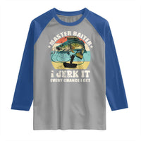 Funny Fishing Master-Baiter Raglan Shirt Kayak Fishing Dad Grandpa Bass Fish Adult Humor