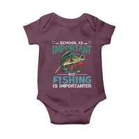 Funny Fishing Baby Onesie School Is Important But Fishing Is Importanter Bass Fisherman