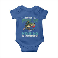 Funny Fishing Baby Onesie School Is Important But Fishing Is Importanter Bass Fisherman