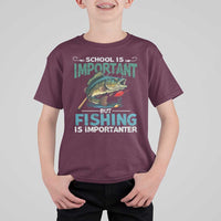 Funny Fishing T Shirt For Kid School Is Important But Fishing Is Importanter Bass Fisherman