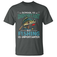 Funny Fishing T Shirt School Is Important But Fishing Is Importanter Bass Fisherman