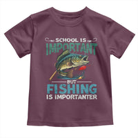 Funny Fishing Toddler T Shirt School Is Important But Fishing Is Importanter Bass Fisherman
