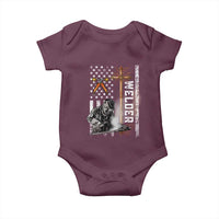 American Welder Baby Onesie Welding USA Flag Christian Cross