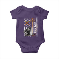 American Welder Baby Onesie Welding USA Flag Christian Cross